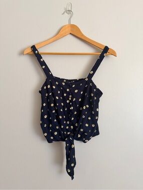 Madewell Navy Floral Tie-Front Camisole
